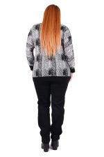 Gomore Ασπρόμαυρη Μπλούζα Με Σχέδιο Ψαροκόκκαλο - 94127-WXXL