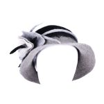 Platinum Γκρί - Mαύρο Καπέλο Felt Με Λουλούδι - 23-HA