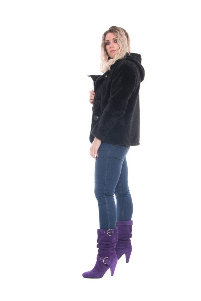 Platinum Mαύρη Fleece Ζακέτα Με Κουκούλα ''Σαλιγκάρι'' - 990-wb