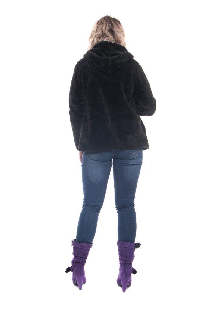 Platinum Mαύρη Fleece Ζακέτα Με Κουκούλα ''Σαλιγκάρι'' - 990-wb