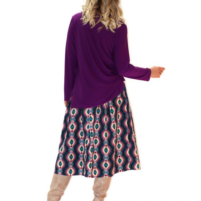 Platinum Μidi Πετρόλ Eμπριμέ Φούστα ''Ρόμβος'' - 5025-IT