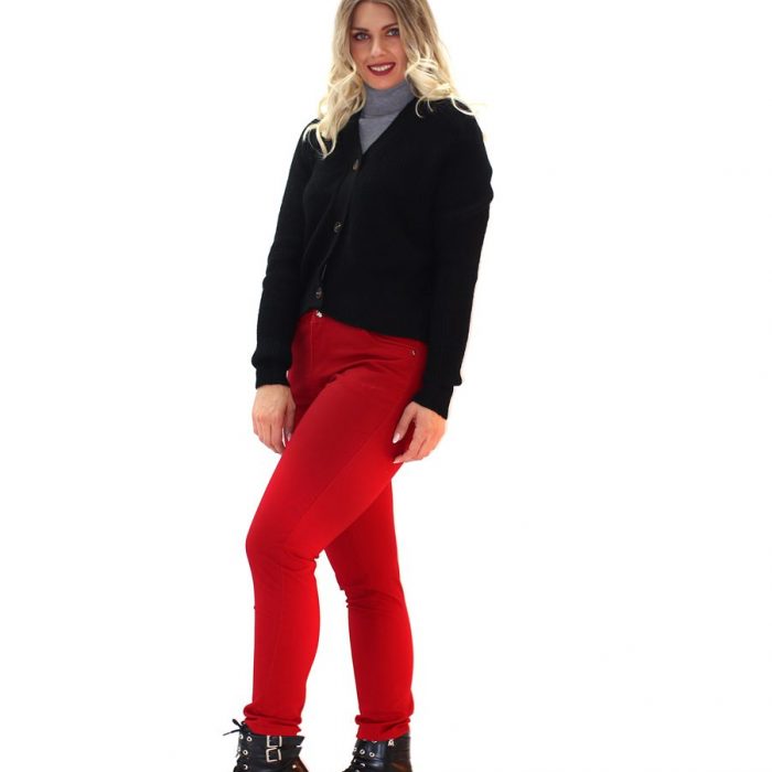 Platinum Kοντή Πλεκτή Μαύρη Ζακέτα Με Κουμπιά - IT-6003