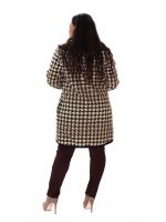 Gomore Καφέ Καρό Hμίπαλτο Με Κουκούλα Στύλ ''Μontgomeri''- 14609-WXL