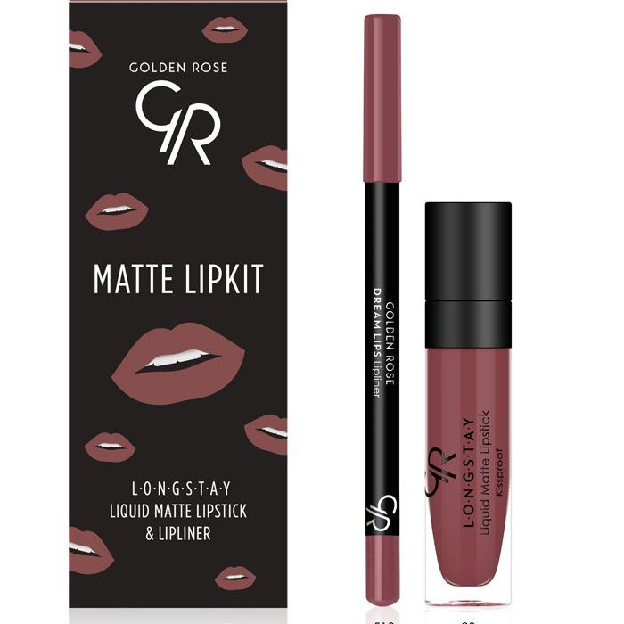 Golden Rose Matte Lip Kit - Rose Taupe