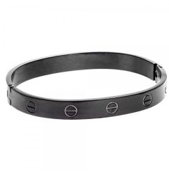 Mαύρο Ατσάλι Βραχιόλι - Xειροπέδα Με Σχέδιο - SSD1354BK
