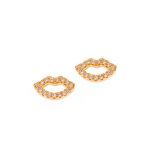 Καρφωτά Silver Gold Plated Σκουλαρίκια 925’ ''Χειλάκια Ζιργκόν'' - SSR1607GD