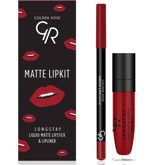 Golden Rose Matte Lip Kit - Scarlet Red