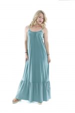 Platinum Maxi Tιραντέ Eξώπλατο Πράσινο Φόρεμα ''Bολάν''- ITΧ-5382-GR