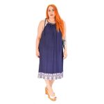 Fairyland Midi Mπλέ Ηalter Φόρεμα ''Bloho Print'' - FM-472-1