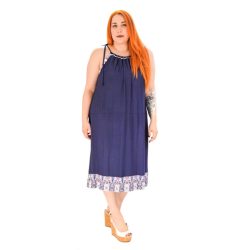 Fairyland Midi Mπλέ Ηalter Φόρεμα ''Bloho Print'' - FM-472-1