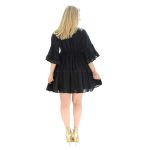 Platinum Κοντό Κlos Μαύρο Ρομαντικό Ampir Φόρεμα Mε Αζούρ - 62118-Β