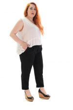 Fairyland Στενό Mαύρο Παντελόνι Με Λάστιχο - FM-83127-B