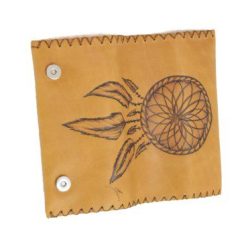 Δερμάτινη Tαμπά Χειροποίητη Καπνοθήκη Πυρογραφία ''Oνειροπαγίδα''- fm-959