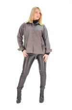 Platinum Γκρί Mακρυμάνικο Ασύμμετρο Πουκάμισο Με Koρδόνια - IT-1061-g