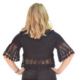Platinum Μαύρη Μπλούζα Δαντέλα ''Κεντημένια Ανάγλυφα Σχέδια''- 823-12-s