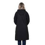 Platinum Ημίπαλτο Μαύρο Γυναικείο Με Κουκούλα Casual Με Φερμουάρ Και Κεντητό Σχέδιο - 986-W - Image 4