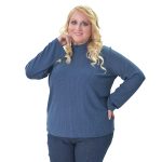 Gomore Μπλούζα Μπλε Γυναικεία Με Ψηλό Λαιμό Casual All Day XXL - 24926