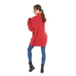 Platinum Πουλόβερ Ροδί Γυναικείο Φαρδύ Με Μακρύ Λαιμό Νεανικό Casual All Day - IT-148 - Image 2