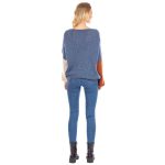 Platinum Γυναικείο Μπλε Πουλόβερ Νεανικό Casual Με Χρωματιστά Μανίκια Free Size - IT-179 - Image 4