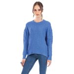 Platinum Μπλούζα Μπλε Γυναικεία Πλεκτή Με Πλεξούδες Ασύμμετρη All Day - IT-73937