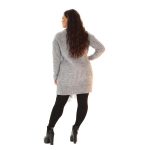 Platinum Πουλόβερ Γκρι Γυναικείο Σετ Με Κασκόλ Casual Μακρύ All Day Free Size - ITX-10-W - Image 3