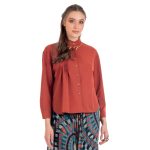 Platinum Γυναικείο Κεραμιδί Πουκάμισο Με Πιέτες Ασύμμετρο All Day - ITX-1068