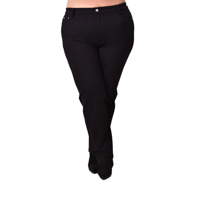 Gomore Παντελόνι Μαύρο Γυναικείο Jean Casual Ελαστικό Έως Plus Size All Day - 33502 - Image 5