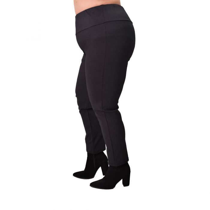 Gomore Γυναικείο Μαύρο Παντελόνι Χειμερινό Ελαστικό Με Μπάσκα Και Λάστιχο All Day XXL - 24846-B - Image 3