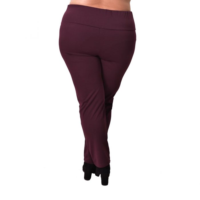 Gomore Παντελόνι Μπορντό Γυναικείο Χειμερινό Ελαστικό Με Μπάσκα Και Λάστιχο XXXL All Day - 24846-BO - Image 4