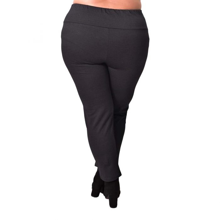 Gomore Γυναικείο Μαύρο Παντελόνι Χειμερινό Ελαστικό Με Μπάσκα Και Λάστιχο All Day XXL - 24846-B - Image 4