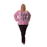 Gomore Μπλούζα Ροζ  Nude Γυναικεία Λεπτή Με Animal Print XXL All Day - 24914-PNK - Image 5