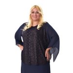 Gomore Μπλούζα Μπλε Σκούρο Με Μελανζέ Γυναικεία Βραδινή XXL- 24933-BL