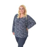 Gomore Μπλούζα Μπλε Με Λαχούρια Γυναικεία Ασύμμετρη Αll Day XXL- 24979 - Image 2
