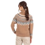 Platinum Πουλόβερ Καφέ Με Ζακαρ Σχέδια Γυναικείο Ζιβάγκο Νεανικό Casual All Day Free Size - IT-1116 - Image 4