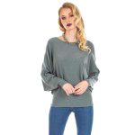 Platinum Μπλούζα Πράσινη Γυναικεία Με Μανίκι Νυχτερίδα All Day Free Size - IT-9783 - Image 2