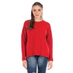 Platinum Πουλόβερ Κόκκινο Γυναικείο Νεανικό Casual Με Ασυμμετρία Free Size - 70206-R - Image 4
