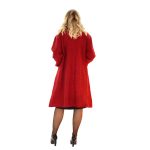 Platinum Γυναικείο Κόκκινο Ημίπαλτο Ζακάρ Με Μαύρα Τριαντάφυλλα All Day - 2047-WR - Image 4