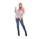 Platinum Πουλόβερ Εκρού Γυναικείο Casual Ρετρό Με Πολύχρωμα Print - 51069