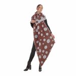 Platinum Εσάρπα Καφέ - Εκρού Γυναικεία Χειμωνιάτικη Ζεστή Με Πουά Σχέδιο All Day - 708-6-Z