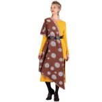 Platinum Εσάρπα Καφέ - Εκρού Γυναικεία Χειμωνιάτικη Ζεστή Με Πουά Σχέδιο All Day - 708-6-Z - Image 4