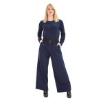 Platinum Παντελόνι Μπλε Γυναικείο Casual Με Λάστιχο All Day - 977-w