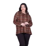 Gomore Μπλούζα Εκάι Με Γήινα Σχέδια Γυναικεία Μακρυμάνικη Ασύμμετρη All Day - GM-24958