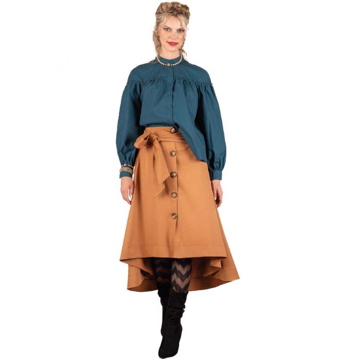 Platinum Πουκάμισο Πετρόλ Γυναικείο Mακρυμάνικο Με Γιακά Στυλ Μάο All Day - IT-1101-PR - Image 4