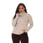 Platinum Γυναικεία Eκρού Μπλούζα Ζιβάγκο Πλεκτή Με Σχέδιο All Day - IT-3707-EK