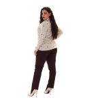 Platinum Γυναικεία Eκρού Μπλούζα Ζιβάγκο Πλεκτή Με Σχέδιο All Day - IT-3707-EK - Image 3