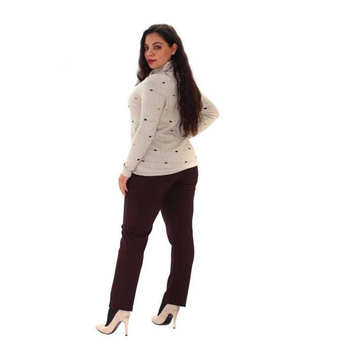 Platinum Γυναικεία Eκρού Μπλούζα Ζιβάγκο Πλεκτή Με Σχέδιο All Day - IT-3707-EK - Image 3