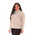 Platinum Γυναικεία Eκρού Μπλούζα Ζιβάγκο Πλεκτή Με Σχέδιο All Day - IT-3707-EK - Image 4