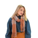 Platinum Εσάρπα Καμηλό Με Καρό Γυναικεία Χειμωνιάτικη Ζεστή Με Κρόσσια All Day - IT-5-HH-KA - Image 3