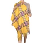 Platinum Γυναικείο Μουσταρδί Καρό Κασκόλ - Εσάρπα Χειμωνιάτικο Ζεστό Με Κρόσσια - IT-5-HH-M