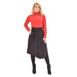 Platinum Φούστα Μαύρη Γυναικεία Ασύμμετρη Κοντή Με Πιέτες All Day - 1055-IT-B